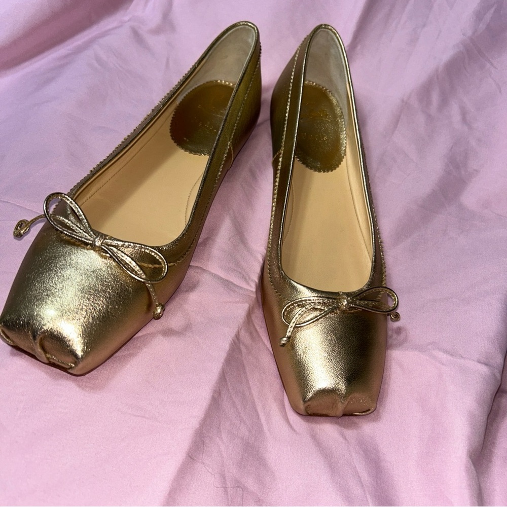 Christian Louboutin Gold Bow Flats